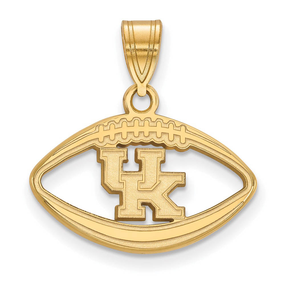 14k Gold Plated Silver U. of Kentucky Football 'UK' Pendant, Item P19622 by The Black Bow Jewelry Co.