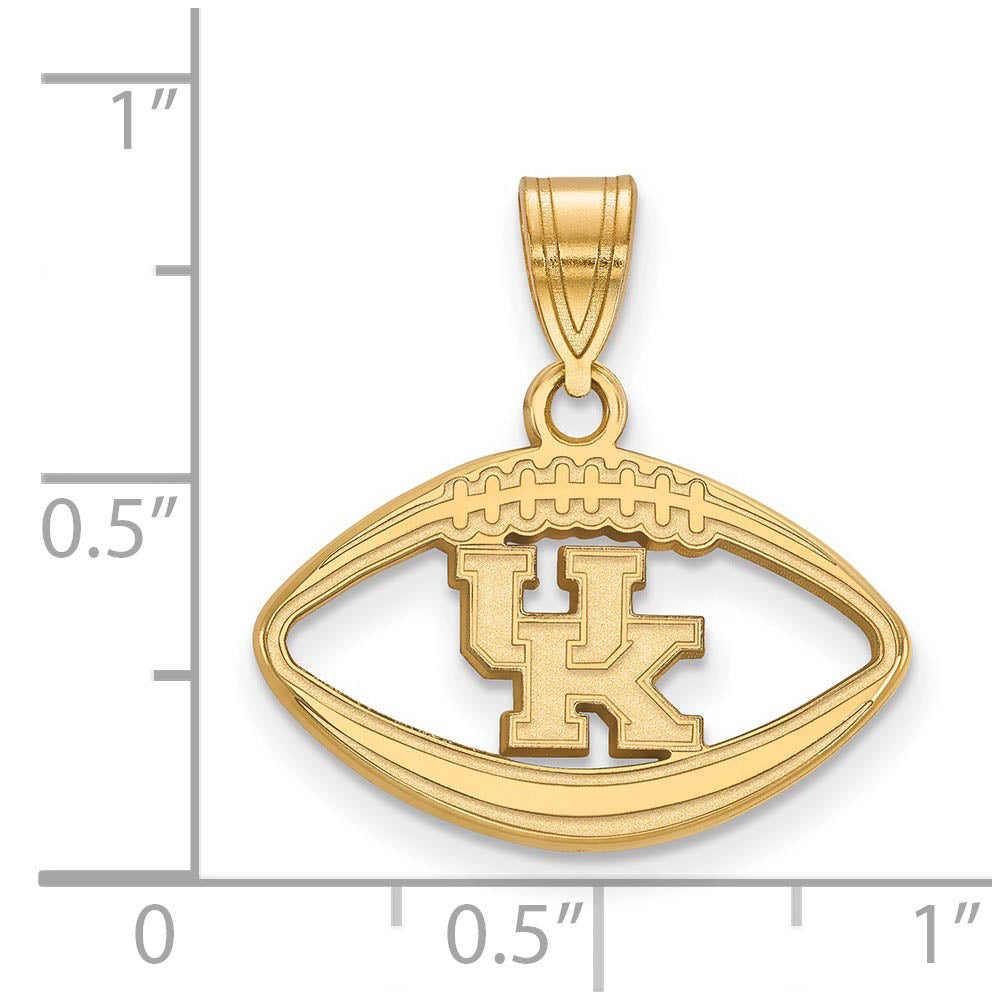 Alternate view of the 14k Gold Plated Silver U. of Kentucky Football 'UK' Pendant by The Black Bow Jewelry Co.