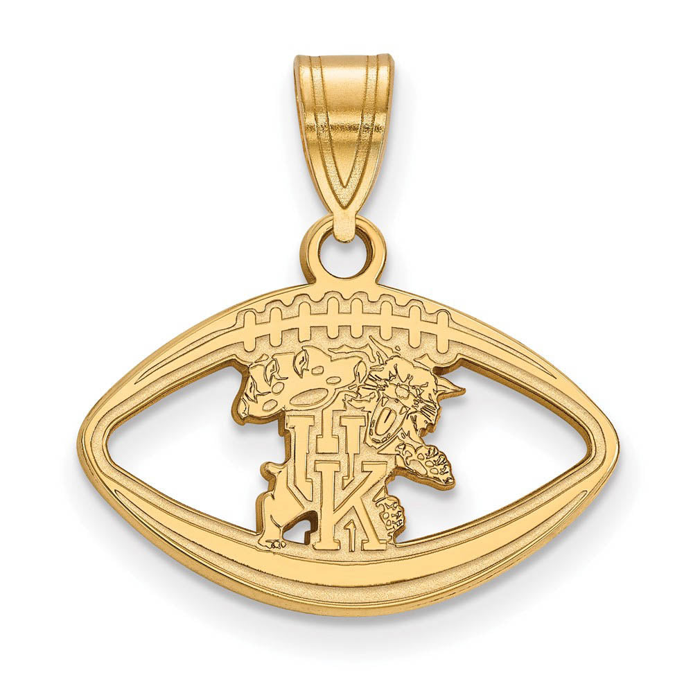 14k Gold Plated Silver U. of Kentucky Football Pendant, Item P19630 by The Black Bow Jewelry Co.