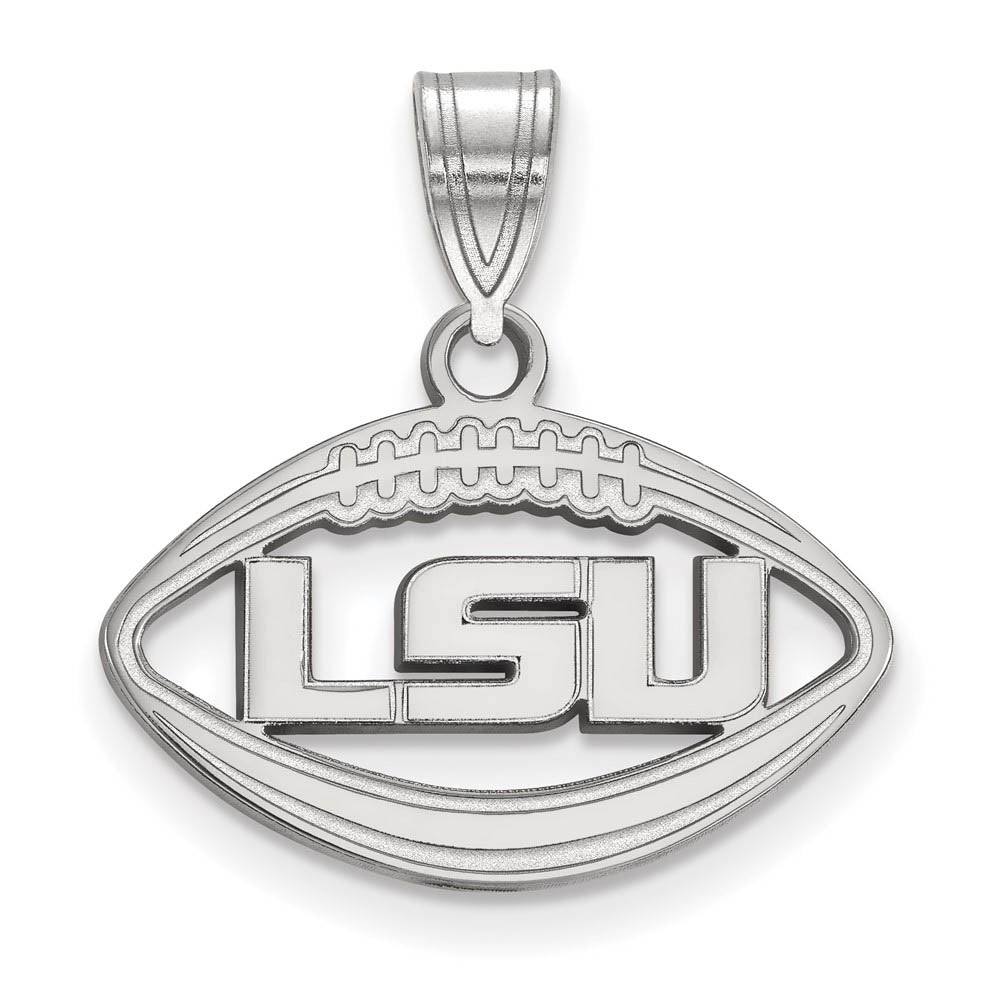 Sterling Silver Louisiana State Football Pendant, Item P19635 by The Black Bow Jewelry Co.