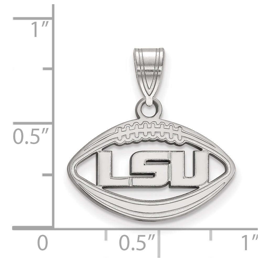 Alternate view of the Sterling Silver Louisiana State Football Pendant by The Black Bow Jewelry Co.