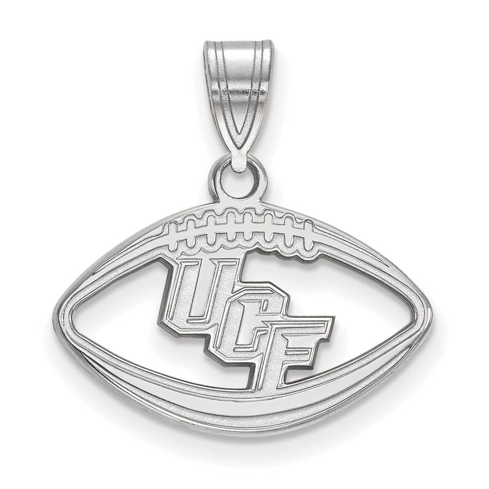 Sterling Silver Central Florida Football Pendant, Item P19640 by The Black Bow Jewelry Co.