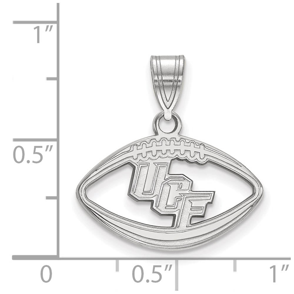 Alternate view of the Sterling Silver Central Florida Football Pendant by The Black Bow Jewelry Co.