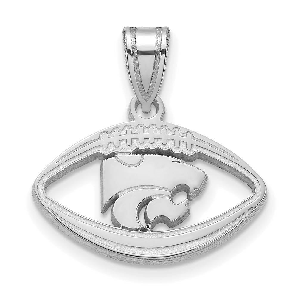 Sterling Silver Kansas State Football Pendant, Item P19647 by The Black Bow Jewelry Co.