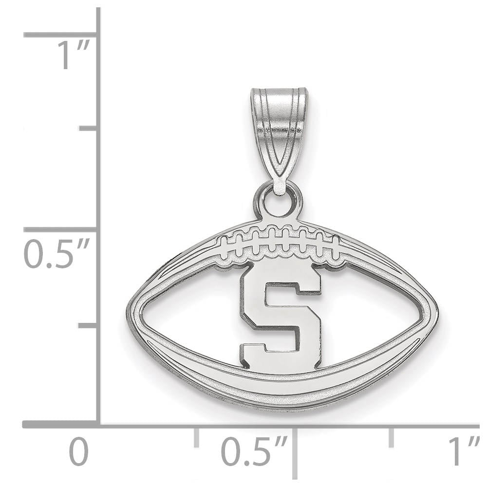 Alternate view of the Sterling Silver Michigan State Football Pendant by The Black Bow Jewelry Co.
