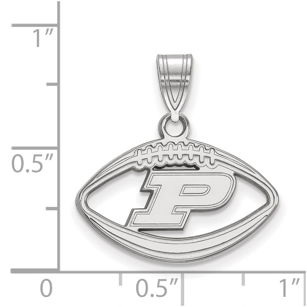 Alternate view of the Sterling Silver Purdue Football 'P' Pendant by The Black Bow Jewelry Co.