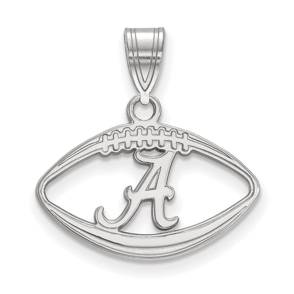 Sterling Silver U. of Alabama Football Pendant, Item P19651 by The Black Bow Jewelry Co.