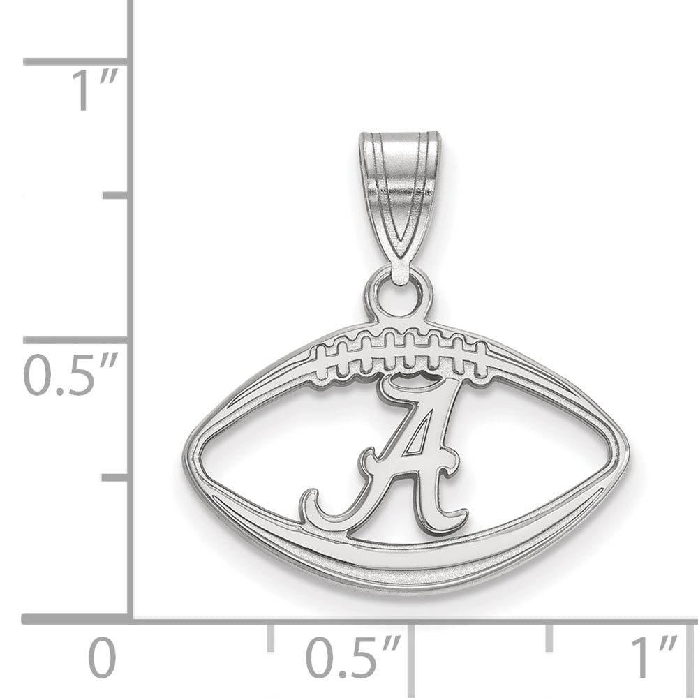 Alternate view of the Sterling Silver U. of Alabama Football Pendant by The Black Bow Jewelry Co.