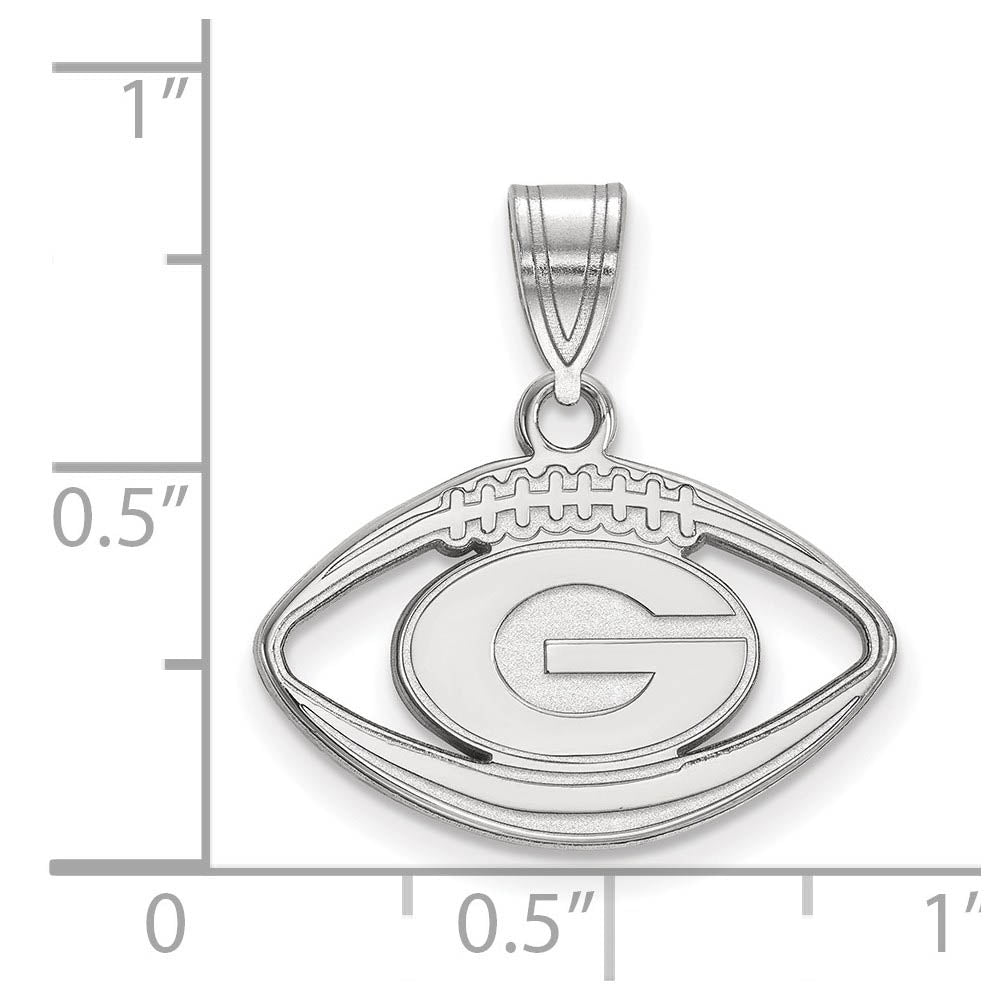 Alternate view of the Sterling Silver U. of Georgia Football Pendant by The Black Bow Jewelry Co.