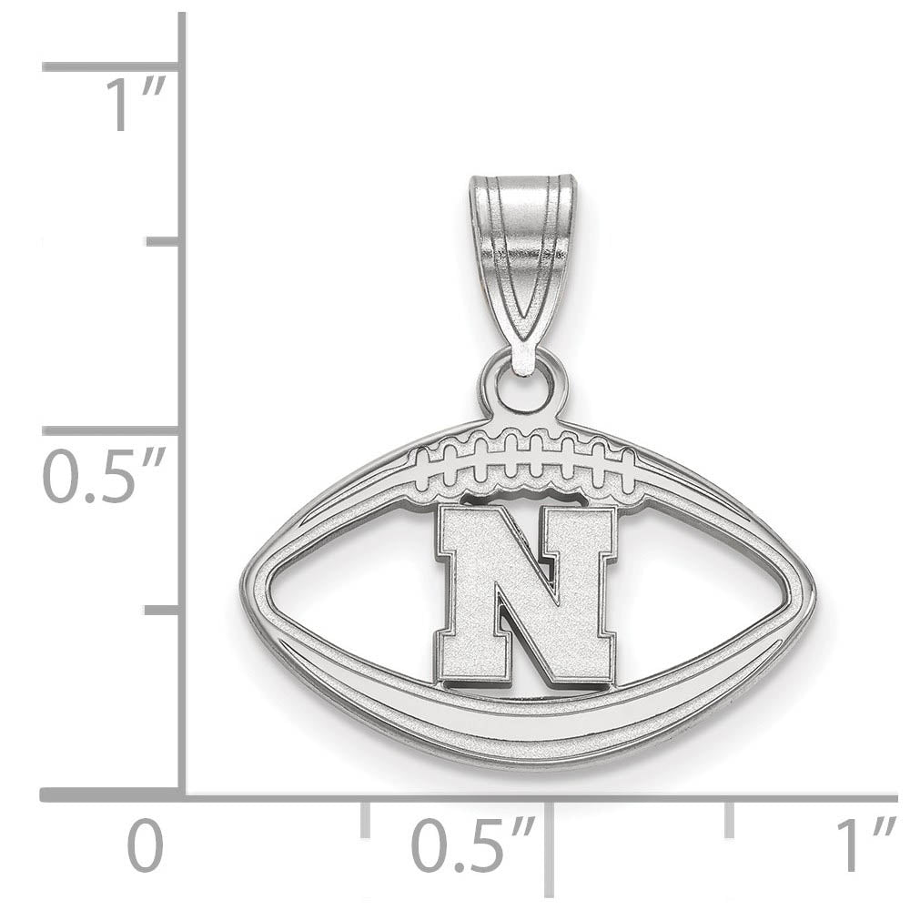 Alternate view of the Sterling Silver U. of Nebraska Football Pendant by The Black Bow Jewelry Co.