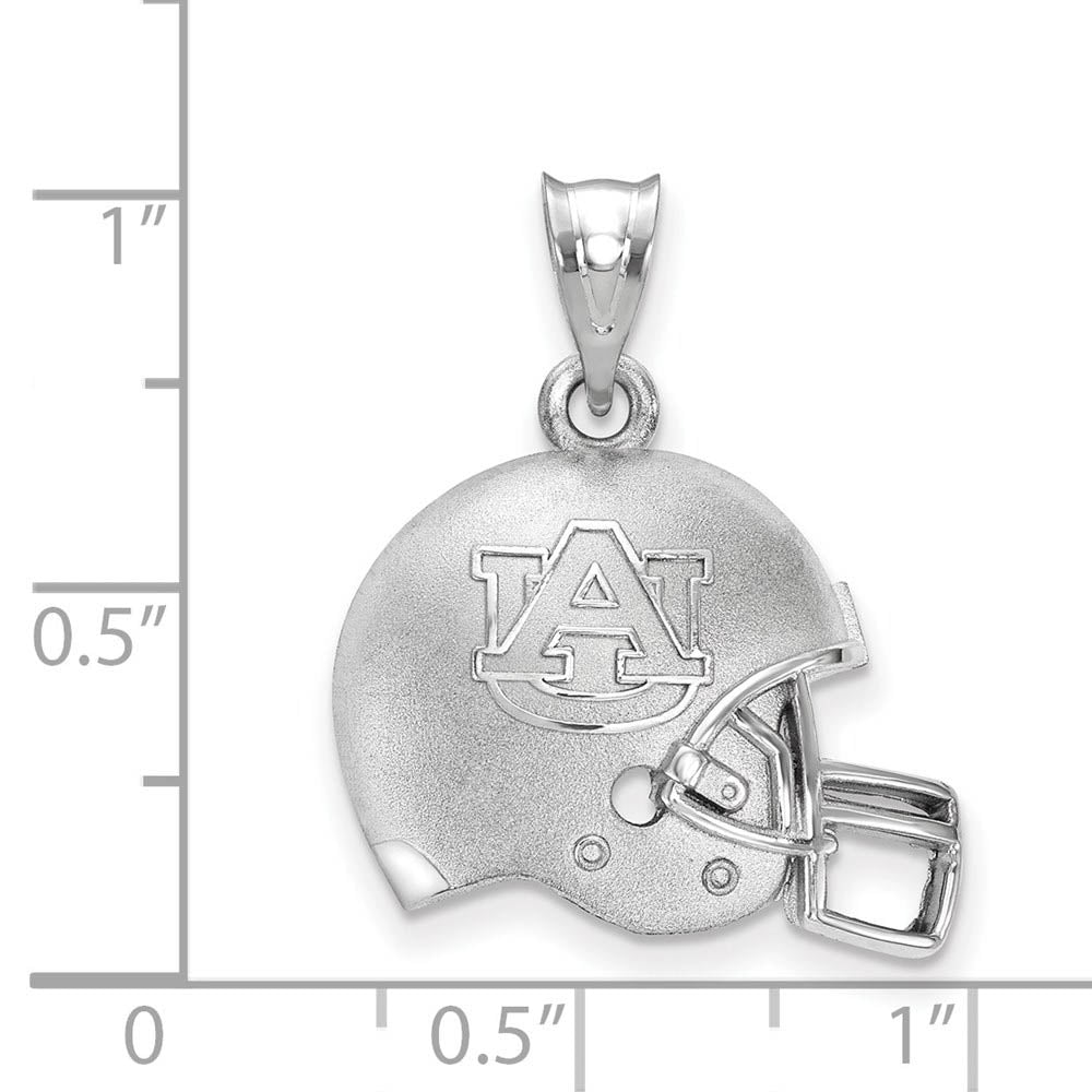 Alternate view of the Sterling Silver Auburn U 3D Football Helmet w Logo Pendant by The Black Bow Jewelry Co.