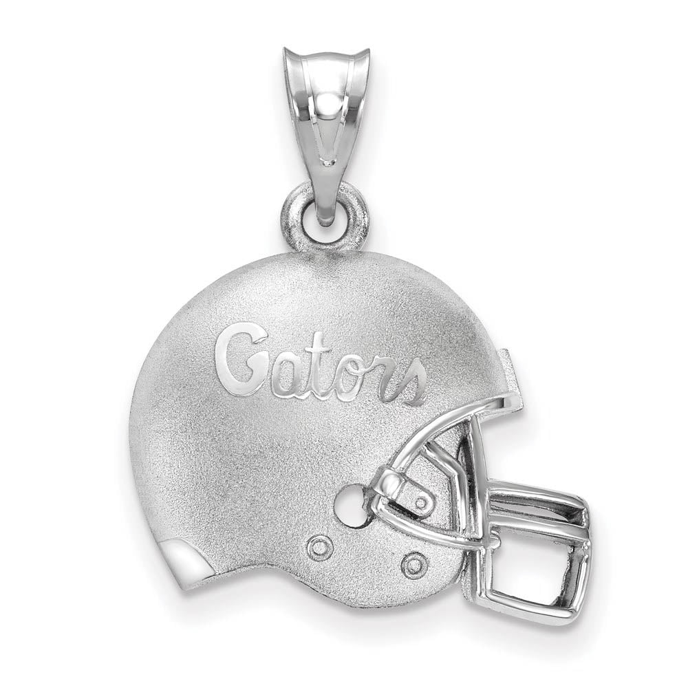 Sterling Silver U. of Florida 3D Football Helmet w Logo Pendant, Item P19675 by The Black Bow Jewelry Co.