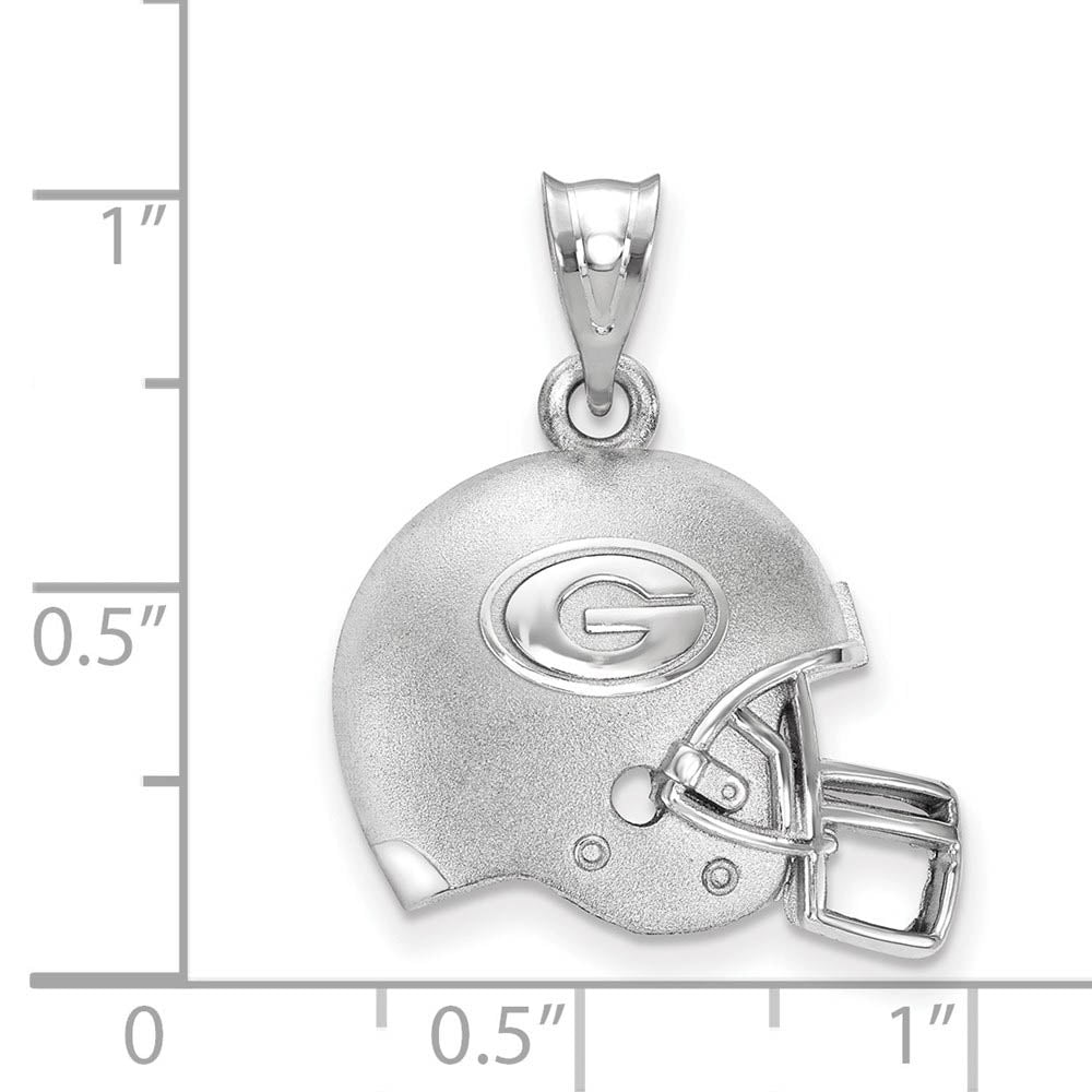 Alternate view of the Sterling Silver U. of Georgia G 3D Football Helmet w Logo Pendant by The Black Bow Jewelry Co.