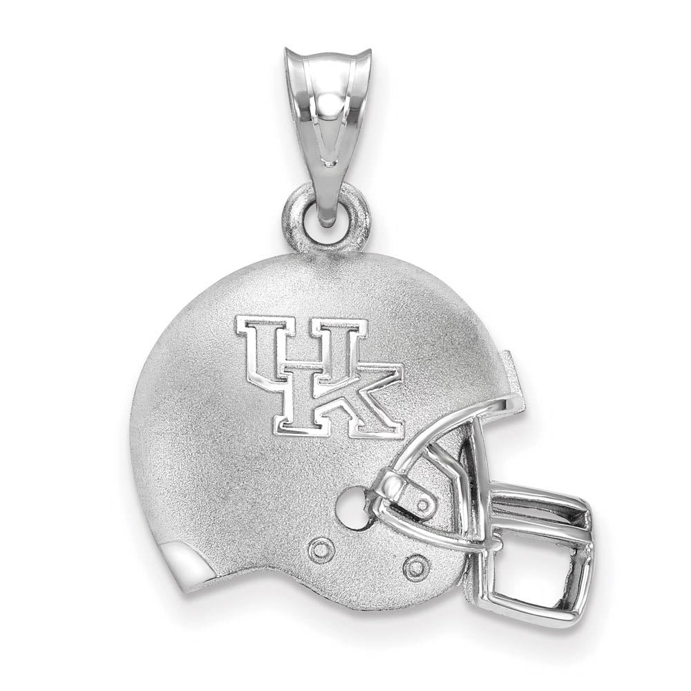 Sterling Silver U. of Kentucky 3D Football Helmet w Logo Pendant, Item P19678 by The Black Bow Jewelry Co.
