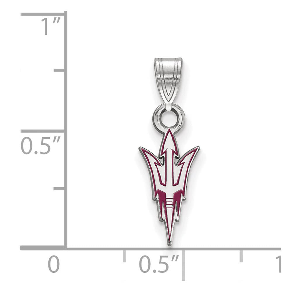 Alternate view of the Sterling Silver Arizona State Small Enamel Pendant by The Black Bow Jewelry Co.