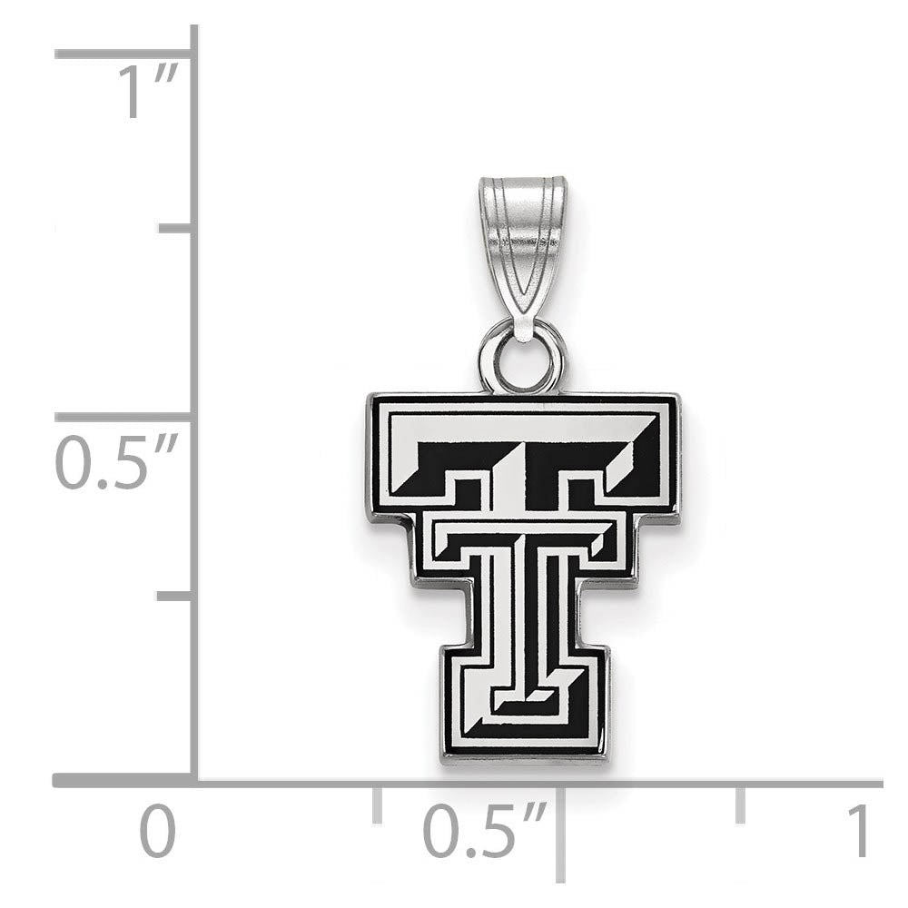 Alternate view of the Sterling Silver Texas Tech U. Small Enamel Pendant by The Black Bow Jewelry Co.