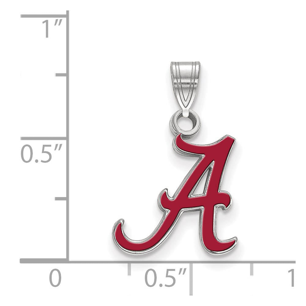 Alternate view of the Sterling Silver U. of Alabama Small Enamel Pendant by The Black Bow Jewelry Co.