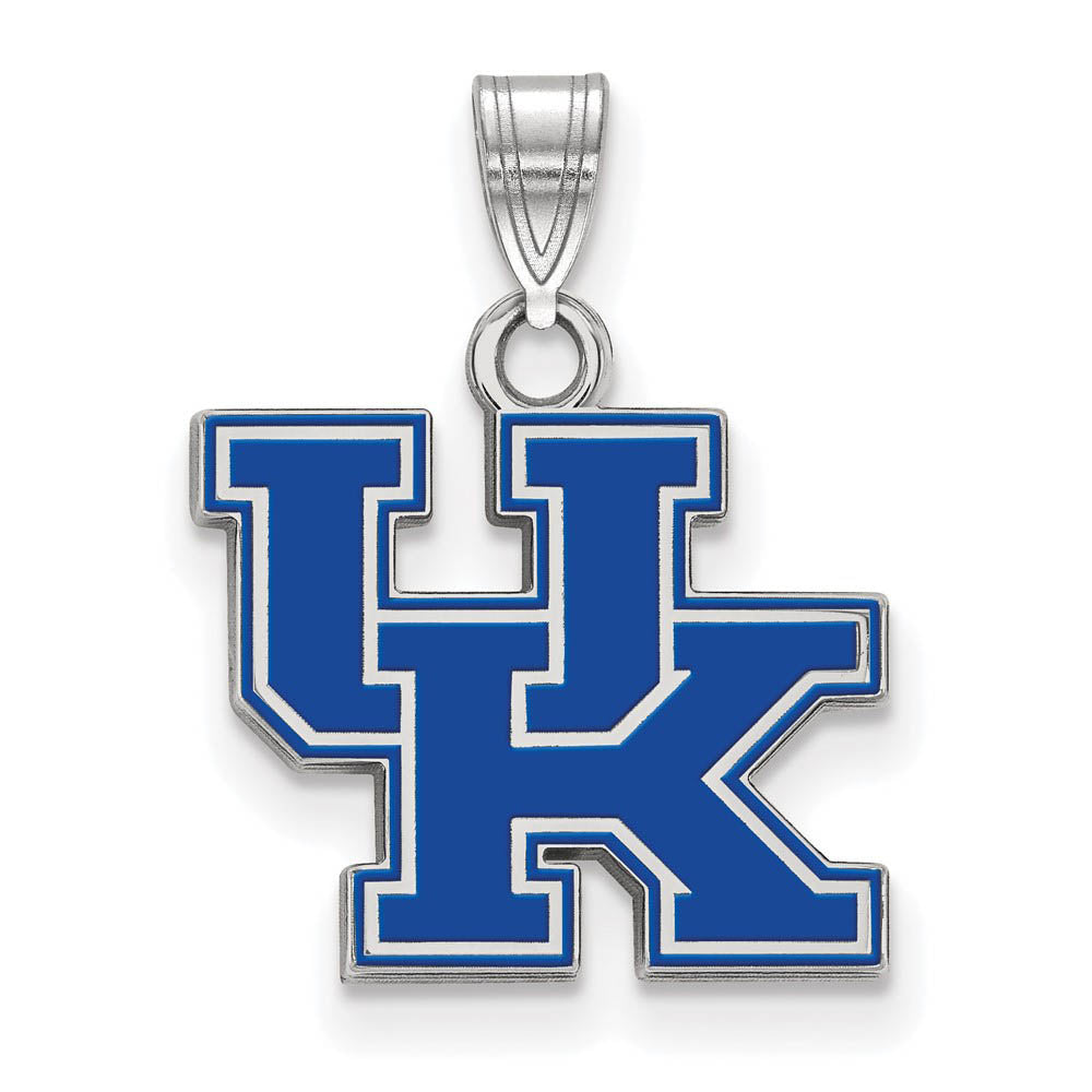 Sterling Silver U. of Kentucky Small Enamel Pendant, Item P19745 by The Black Bow Jewelry Co.