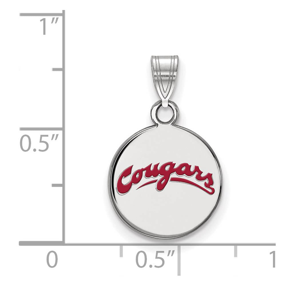 Alternate view of the Sterling Silver Washington State Small Enamel Script Disc Pendant by The Black Bow Jewelry Co.