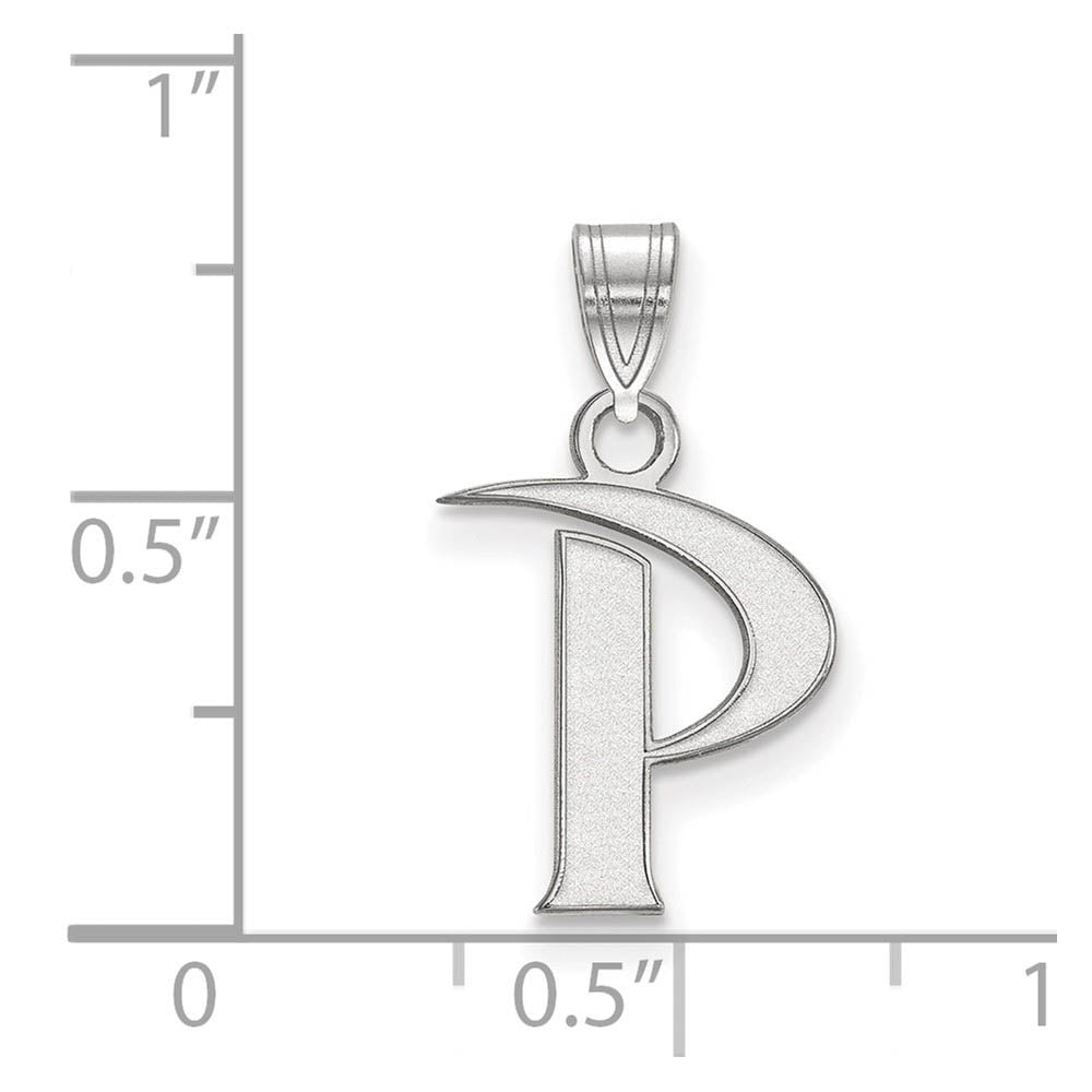 Alternate view of the 10k White Gold Pepperdine U. Small Initial P Pendant by The Black Bow Jewelry Co.