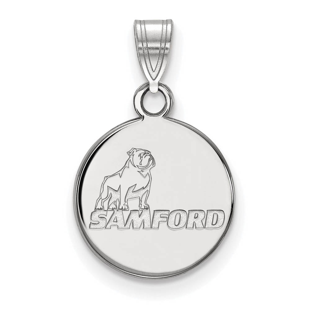 10k White Gold Samford U. Small Mascot Logo Pendant, Item P19804 by The Black Bow Jewelry Co.