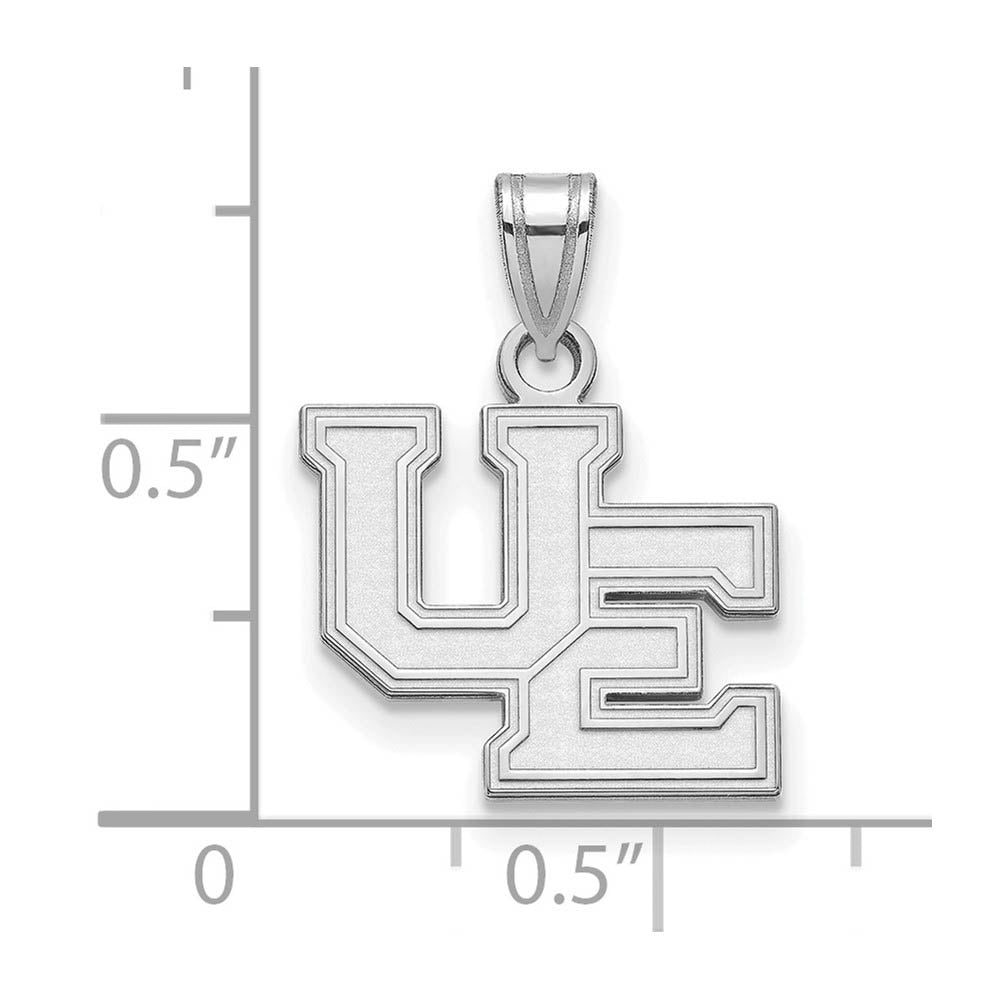 Alternate view of the 10k White Gold U of Evansville Small Pendant by The Black Bow Jewelry Co.