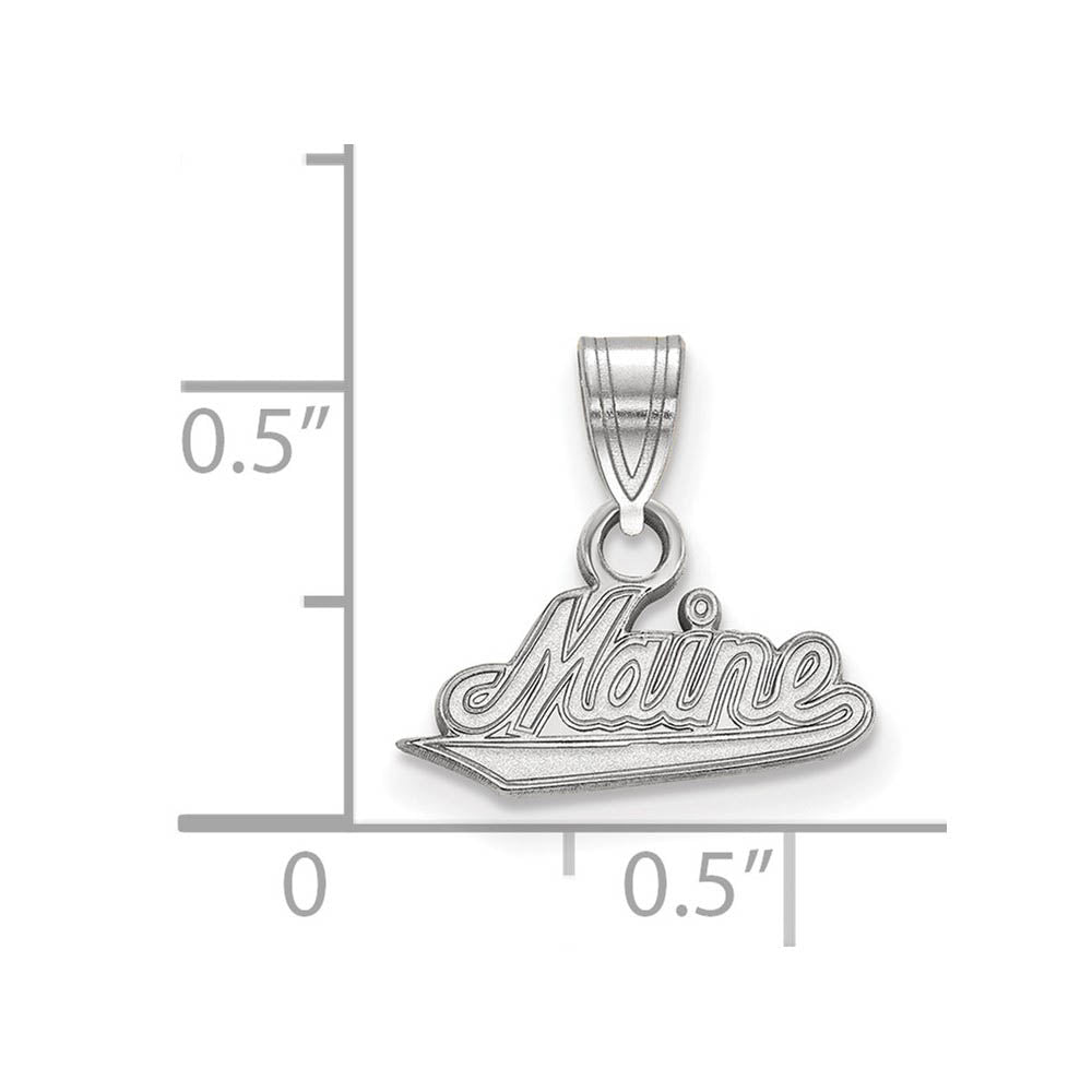 Alternate view of the 10k White Gold U. of Maine Small Pendant by The Black Bow Jewelry Co.