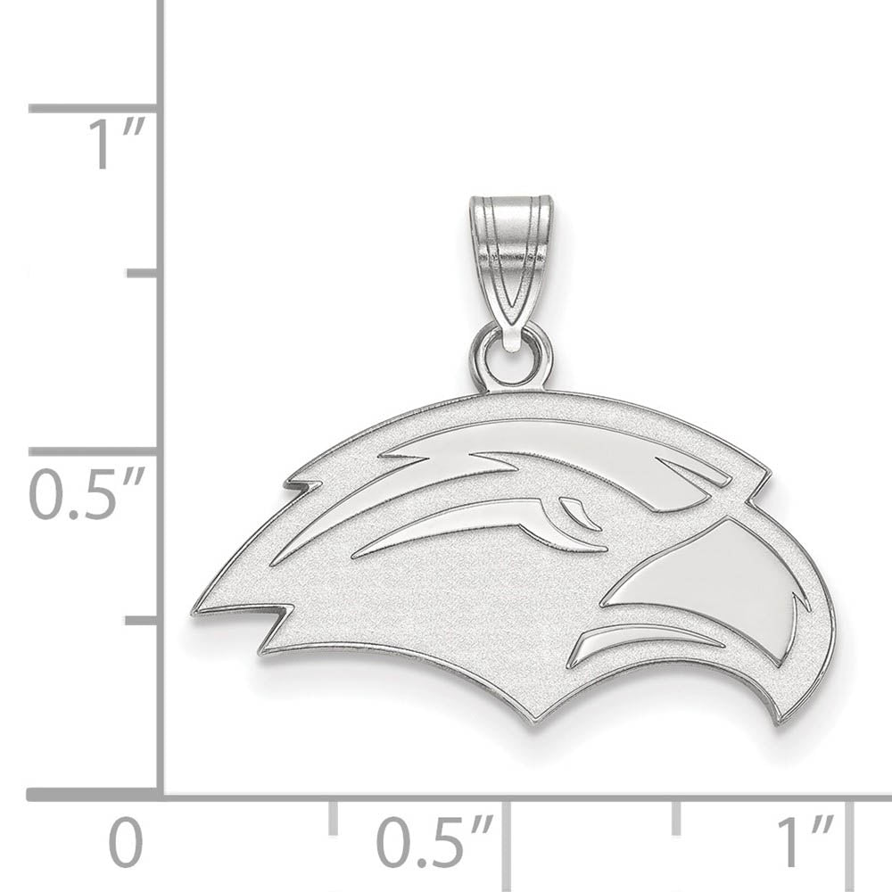 Alternate view of the 10k White Gold Southern Mississippi Small Pendant by The Black Bow Jewelry Co.