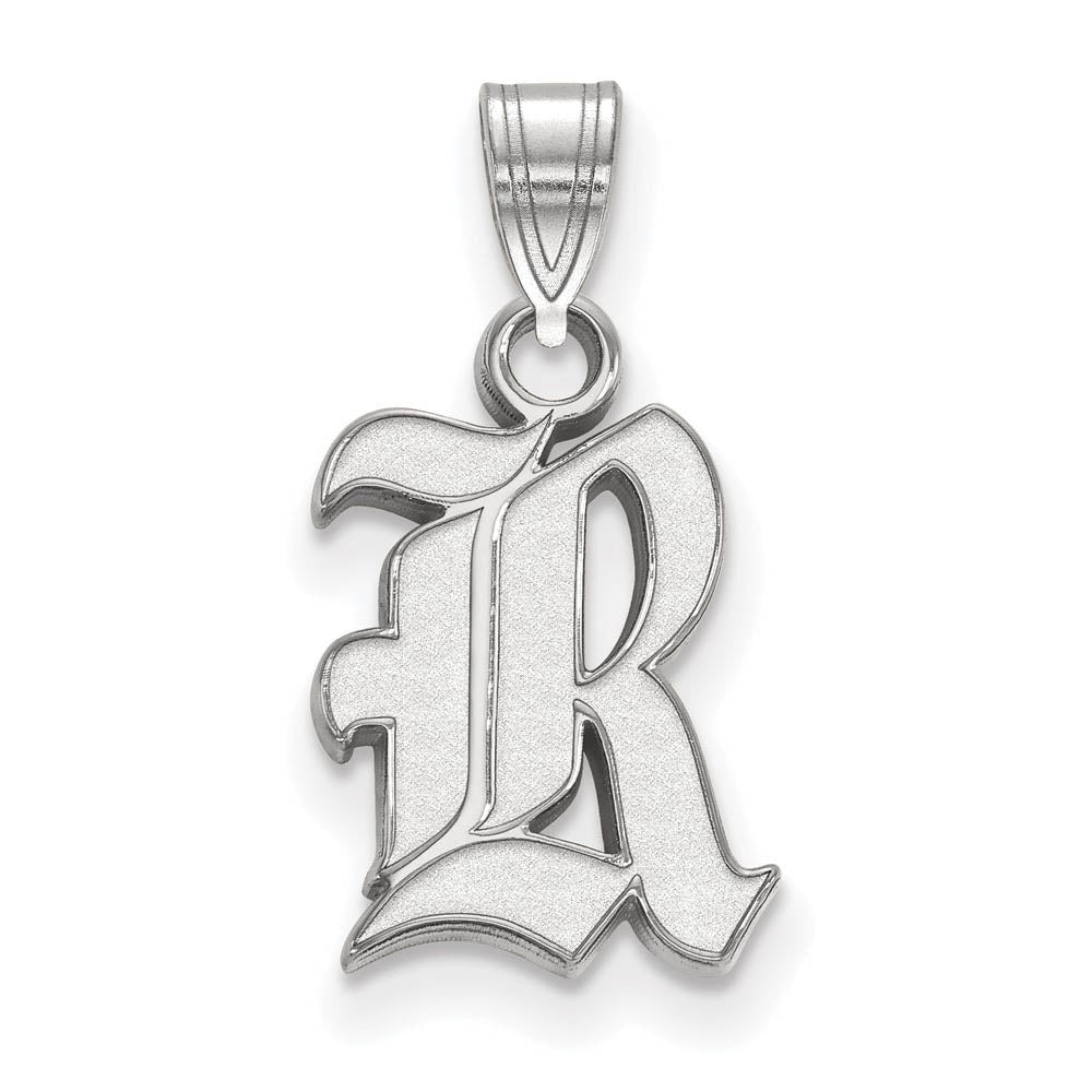 10k White Gold Rice U Small Pendant, Item P19836 by The Black Bow Jewelry Co.