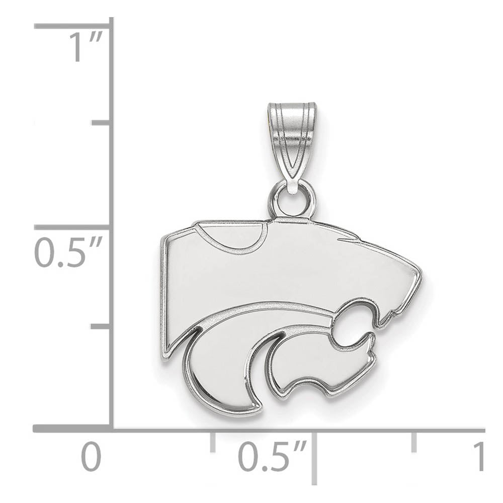 Alternate view of the 10k White Gold Kansas State Small Mascot Pendant by The Black Bow Jewelry Co.