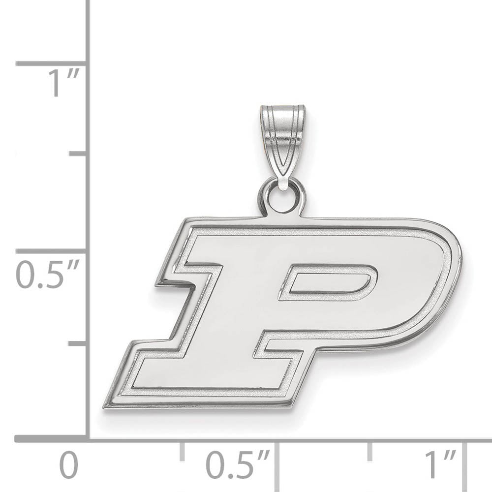 Alternate view of the 10k White Gold Purdue Small Initial P Pendant by The Black Bow Jewelry Co.