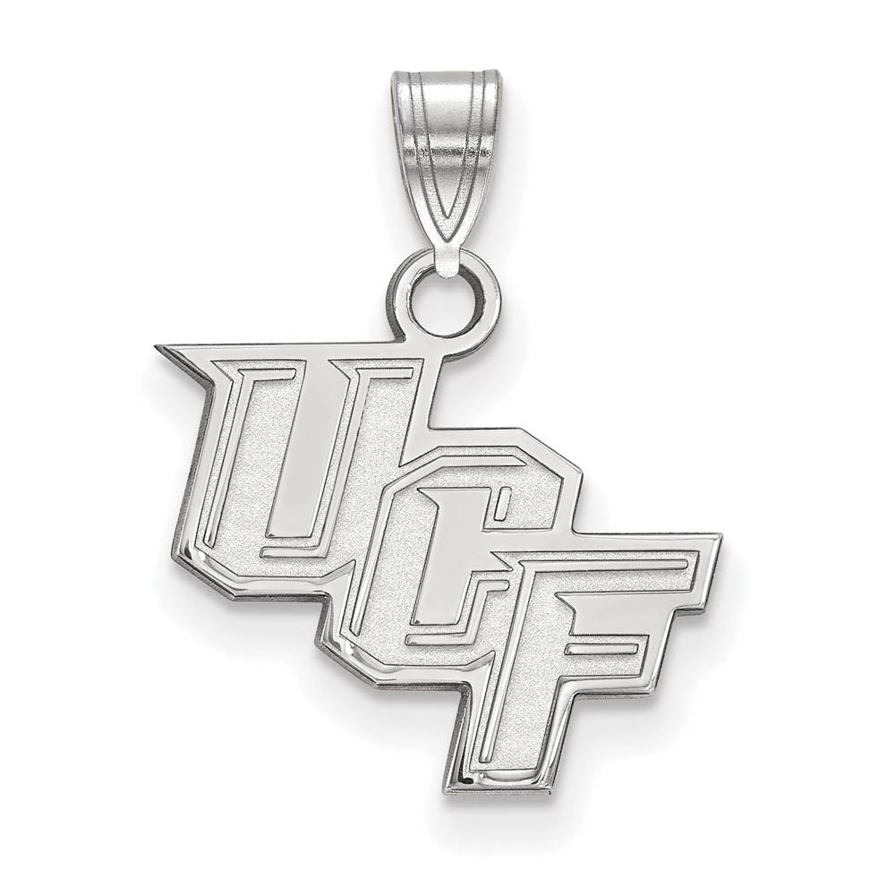 10k White Gold Central Florida Small 'UCF' Pendant, Item P19866 by The Black Bow Jewelry Co.