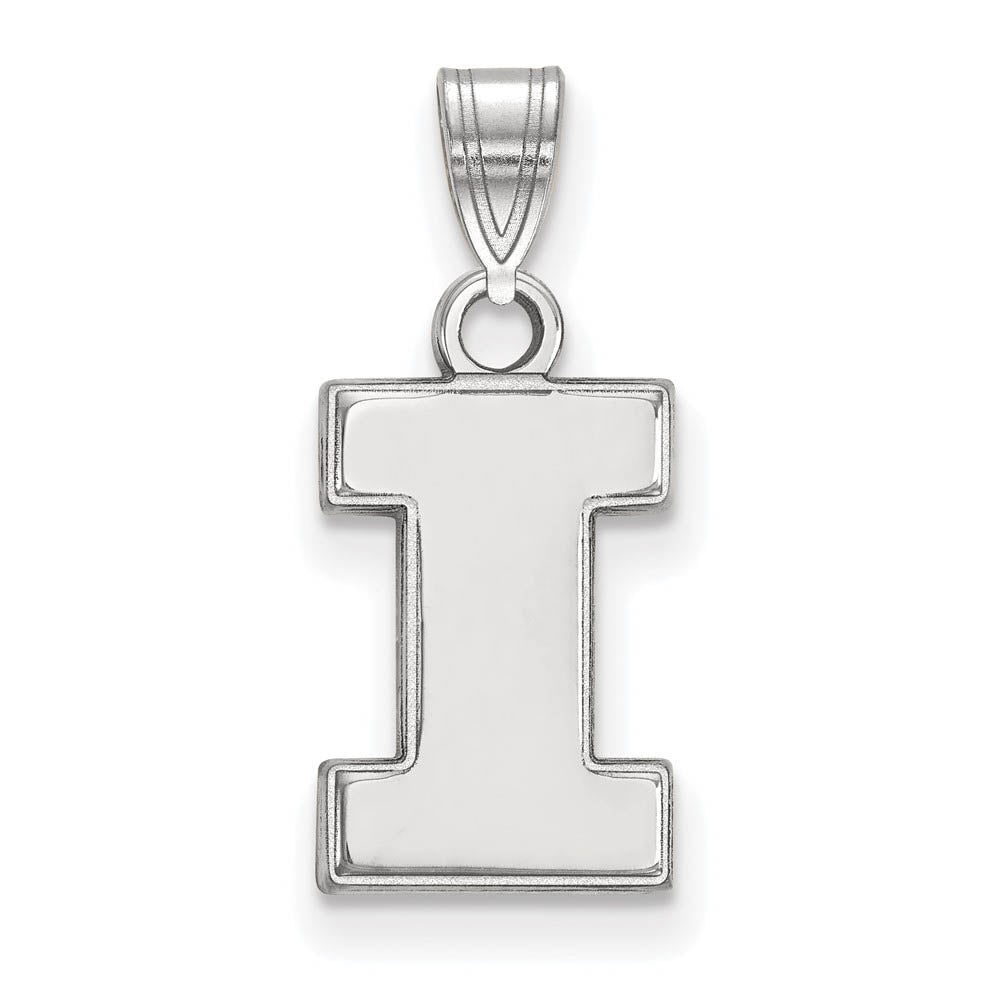 10k White Gold U. of Illinois Small Initial I Pendant, Item P19872 by The Black Bow Jewelry Co.