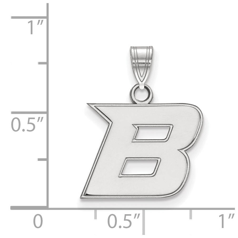 Alternate view of the 10k White Gold Boise State Small Initial B Pendant by The Black Bow Jewelry Co.