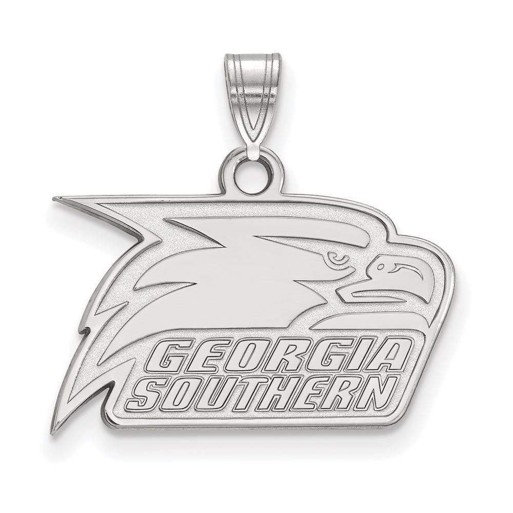 10k White Gold Georgia Southern U Small Mascot Logo Pendant, Item P19896 by The Black Bow Jewelry Co.