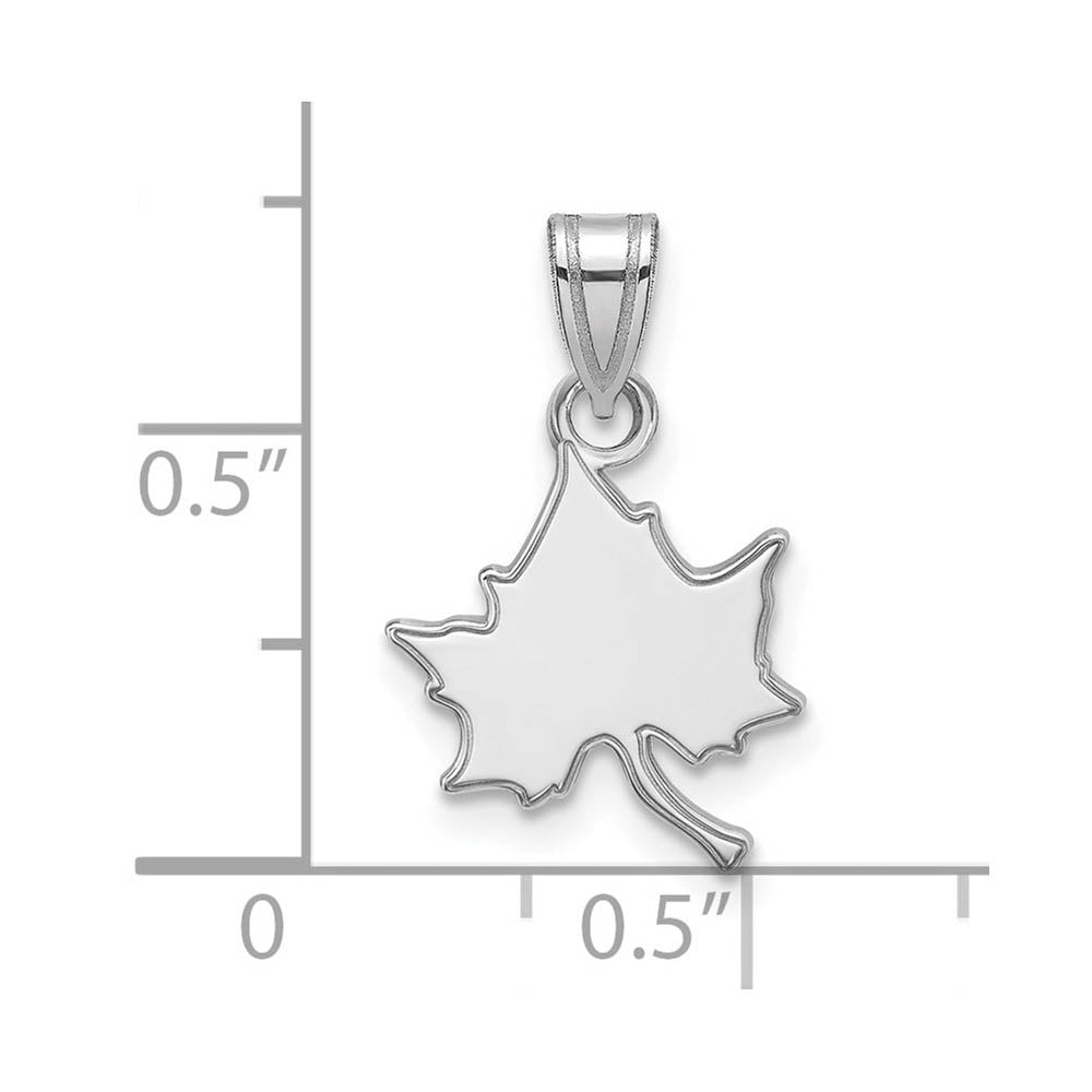 Alternate view of the 10k White Gold Indiana State Small Pendant by The Black Bow Jewelry Co.