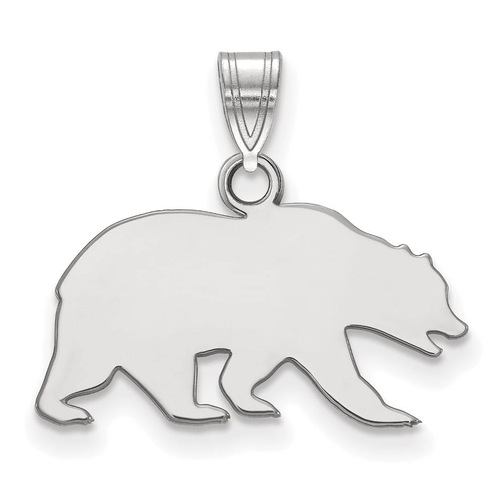 10k White Gold California Berkeley Small Mascot Pendant, Item P19946 by The Black Bow Jewelry Co.
