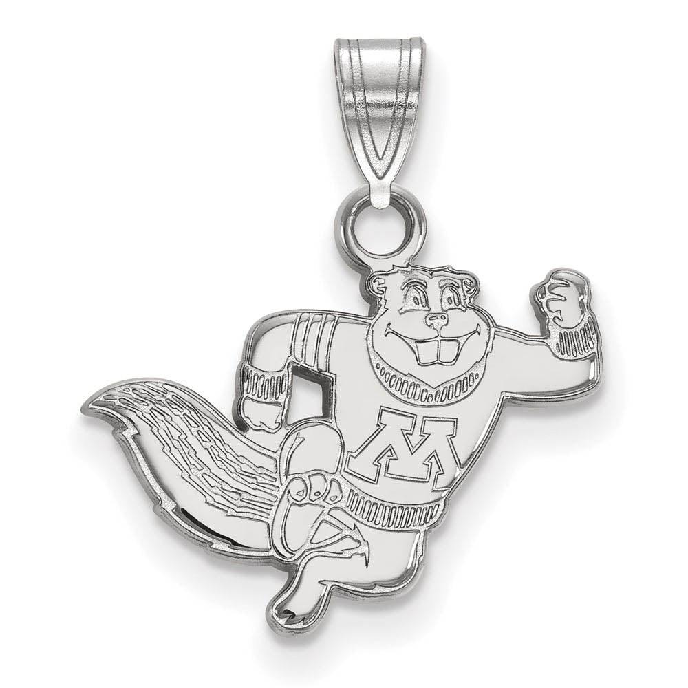 10k White Gold U. of Minnesota Small Logo Mascot Pendant, Item P19948 by The Black Bow Jewelry Co.