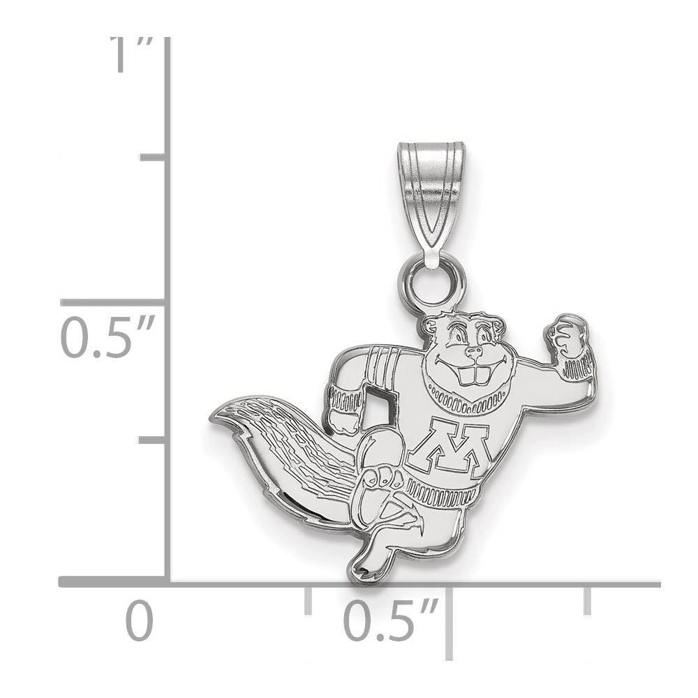 Alternate view of the 10k White Gold U. of Minnesota Small Logo Mascot Pendant by The Black Bow Jewelry Co.
