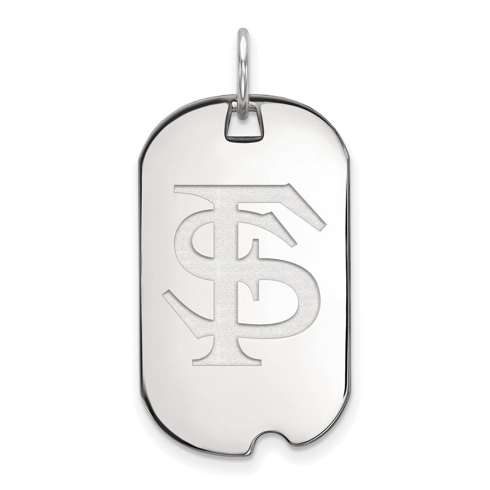10k White Gold Florida State Dog Tag Pendant, Item P19953 by The Black Bow Jewelry Co.