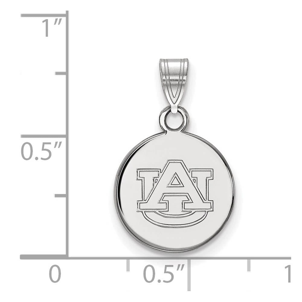 Alternate view of the 10k White Gold Auburn U Small Disc Pendant by The Black Bow Jewelry Co.