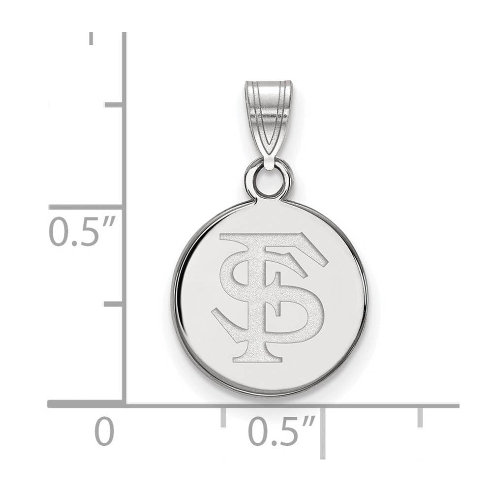 Alternate view of the 10k White Gold Florida State Small Disc Pendant by The Black Bow Jewelry Co.