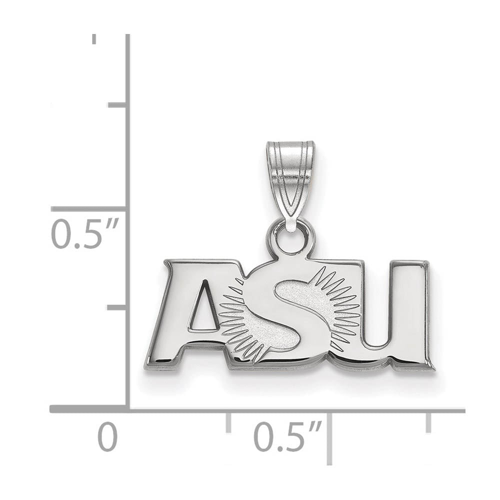 Alternate view of the 10k White Gold Arizona State Small Pendant by The Black Bow Jewelry Co.