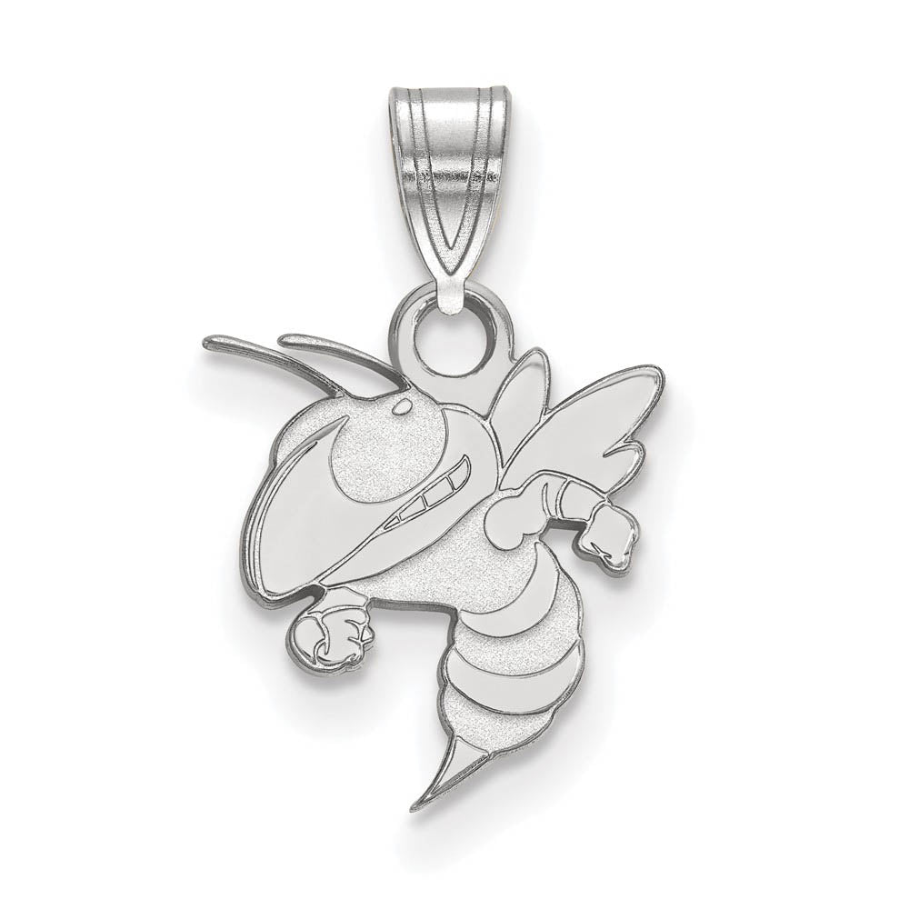 10k White Gold Georgia Technology Small Pendant, Item P19985 by The Black Bow Jewelry Co.