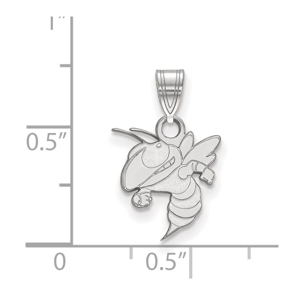 Alternate view of the 10k White Gold Georgia Technology Small Pendant by The Black Bow Jewelry Co.