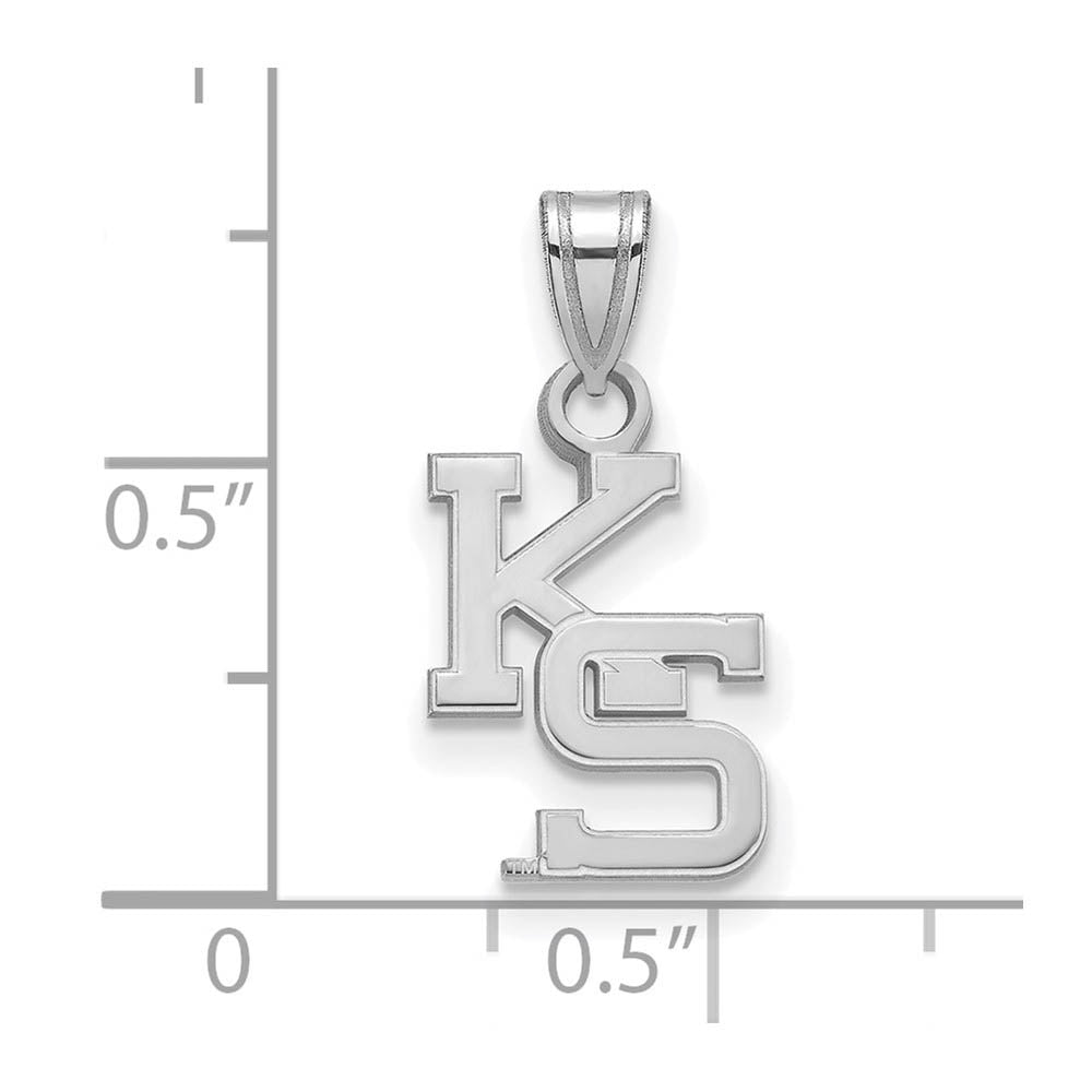 Alternate view of the 10k White Gold Kansas State Small Pendant by The Black Bow Jewelry Co.