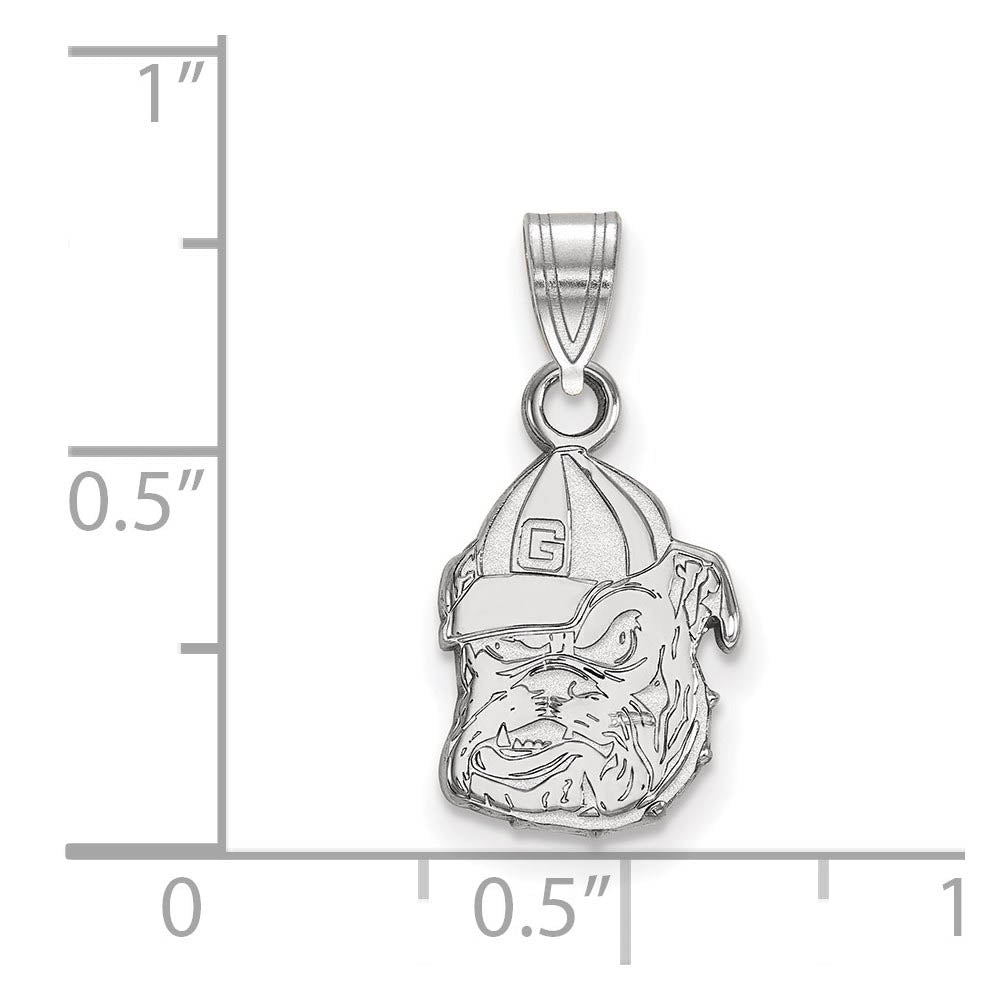 Alternate view of the 10k White Gold U. of Georgia Small Mascot Pendant by The Black Bow Jewelry Co.