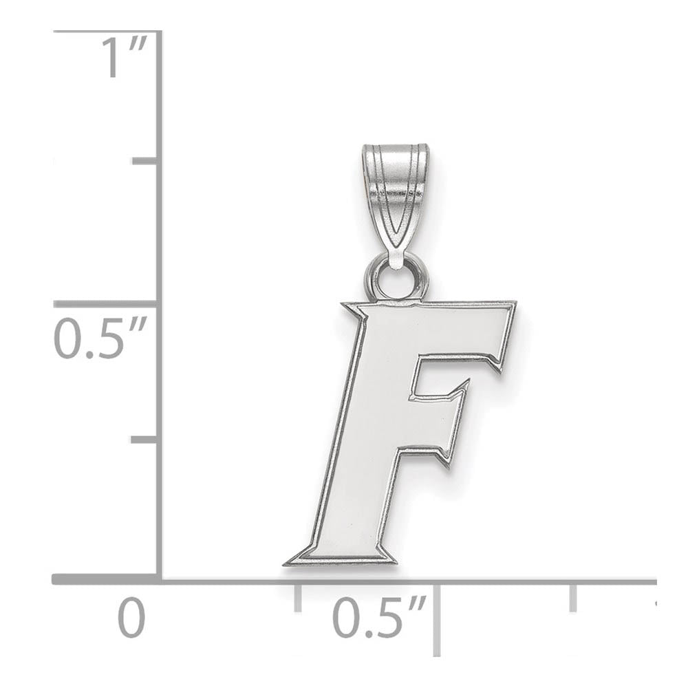 Alternate view of the 10k White Gold U of Florida Small Initial F Pendant by The Black Bow Jewelry Co.