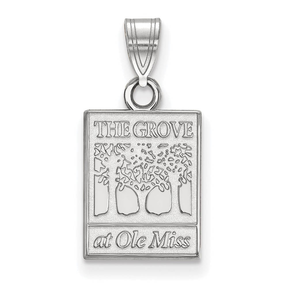 10k White Gold U. of Mississippi Small Pendant, Item P20008 by The Black Bow Jewelry Co.