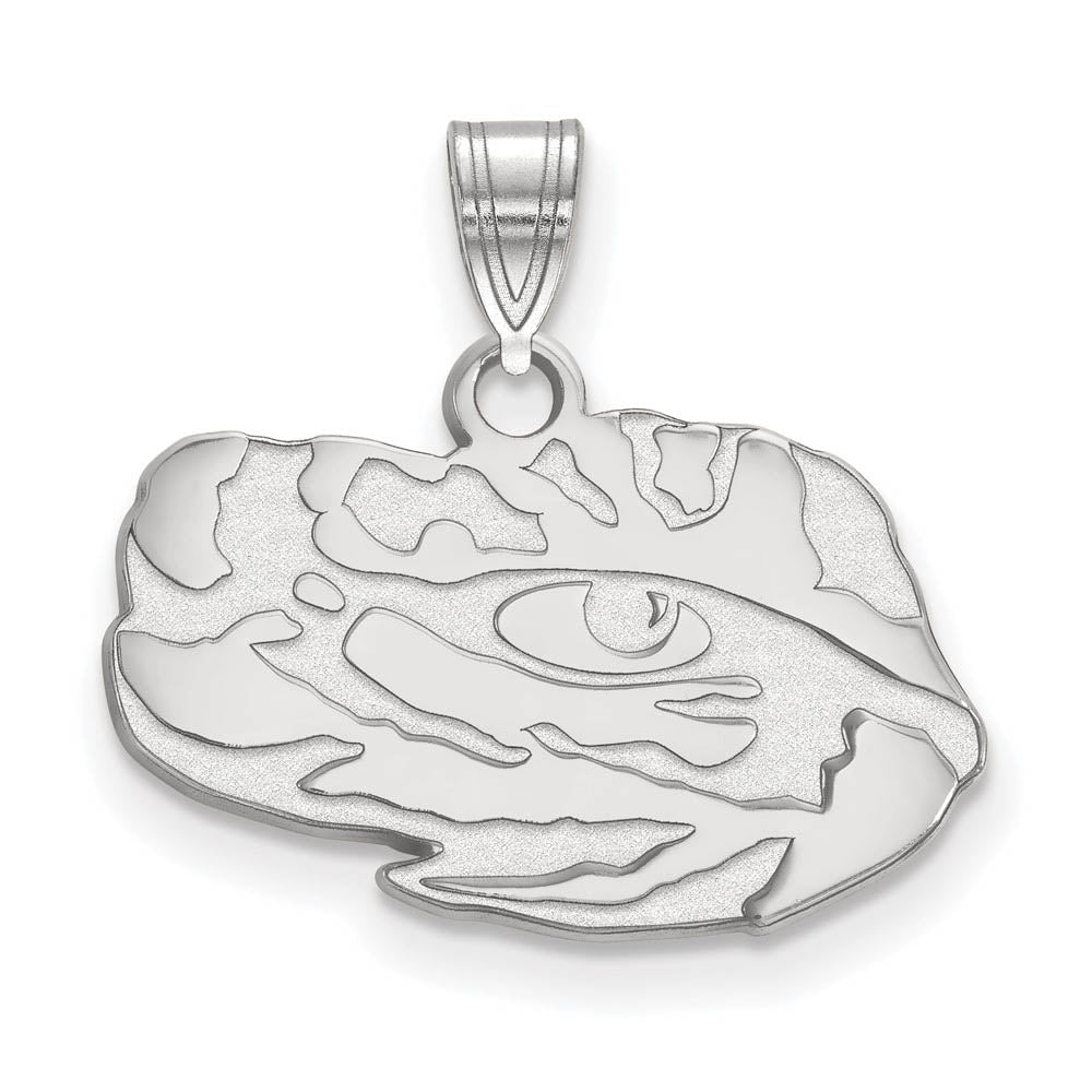 10k White Gold Louisiana State Small Mascot Pendant, Item P20009 by The Black Bow Jewelry Co.